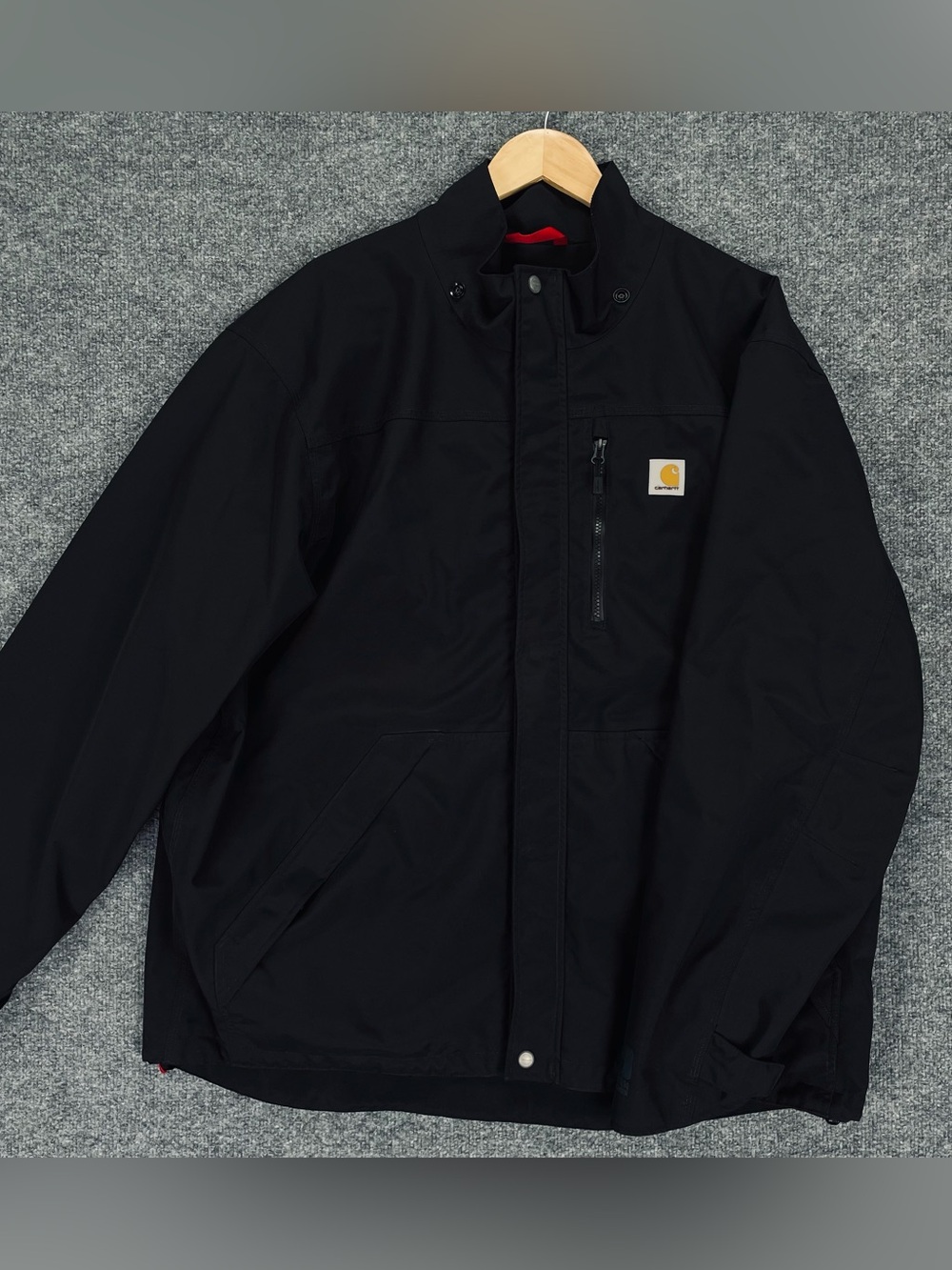 Carhartt Shoreline Jacket Mens XLT Tall Black Storm Defender Lined Rain Wind EXC